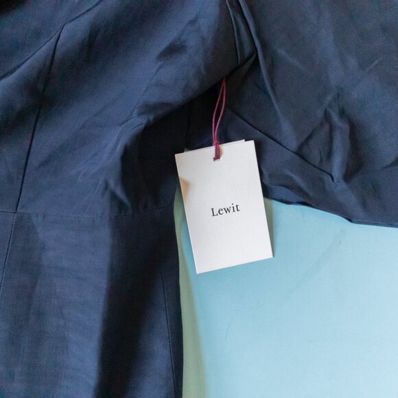 NEW Lewit Blue Navy Night Half Sleeve Double Buff Structured Blazer Size XLarge - Picture 3 of 12